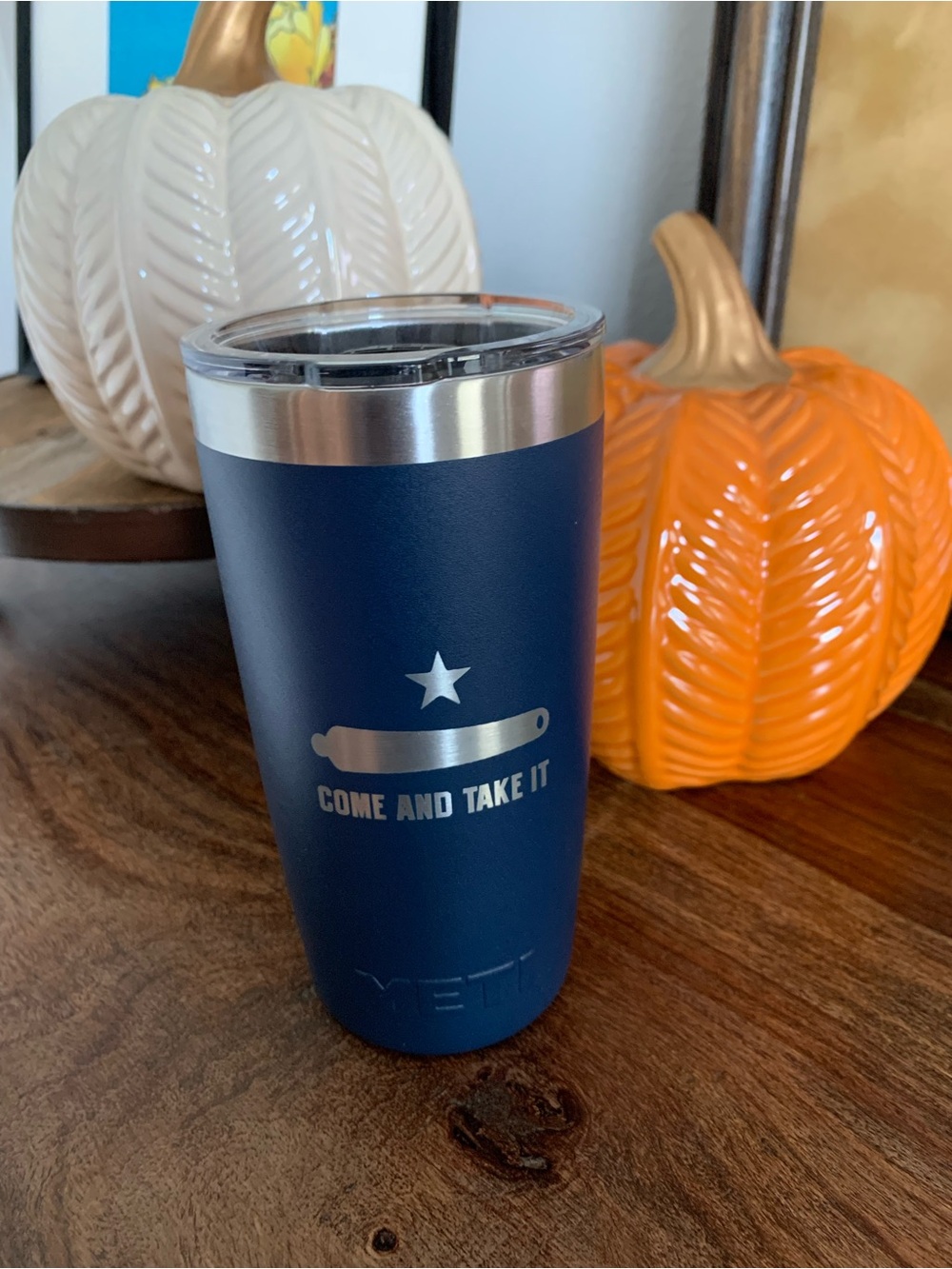 NWT YETI Navy Blue 10 oz Tumbler - 'Come and Take It' Insulated Travel Cup